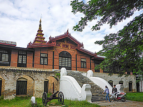 文化,博物馆,宫殿,茵莱湖,掸邦,缅甸