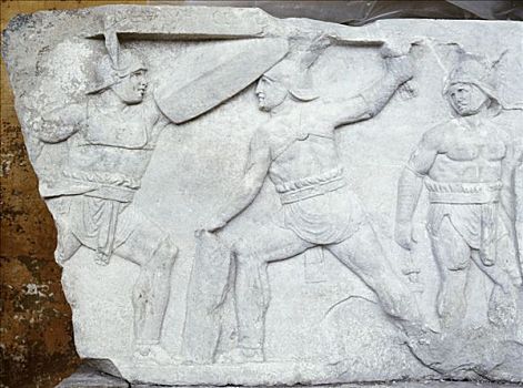 罗马人,浮雕,角斗士
