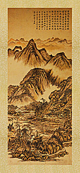 古画,山水,村情山事,图,方士庶,清朝