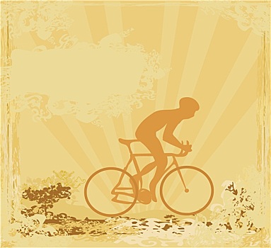 骑自行车,低劣,海报,模版,矢量