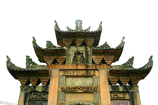 夏黄氏节孝牌坊是典型的表彰性建筑,这是牌坊局部