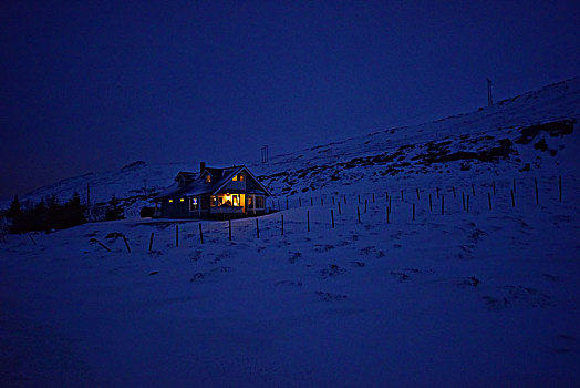孤单,房子,哈默菲斯特,挪威