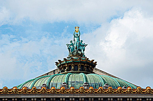 仰视,屋顶,剧院,加尼叶歌剧院,巴黎,法国