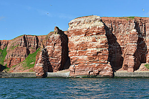 岩石海岸,红色,岩石构造,石荷州,德国,欧洲