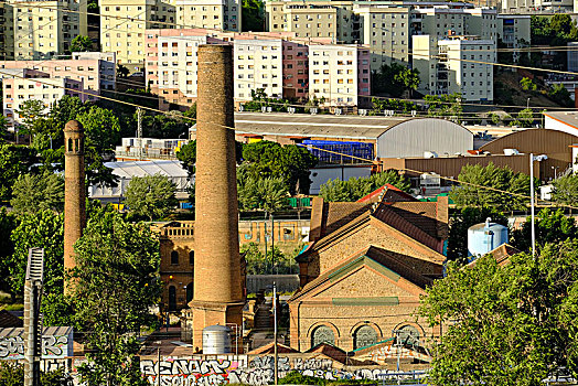 城市风光,区域,城市,巴塞罗那,中产阶级,住宅