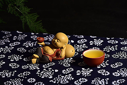 紫砂茶壶茶杯茶具茶文化茶艺茶宠小和尚侧躺小沙弥
