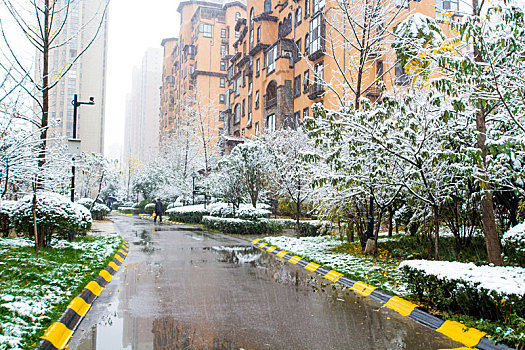 雪中住宅区