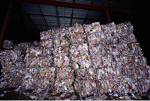 纸,捆,回收厂