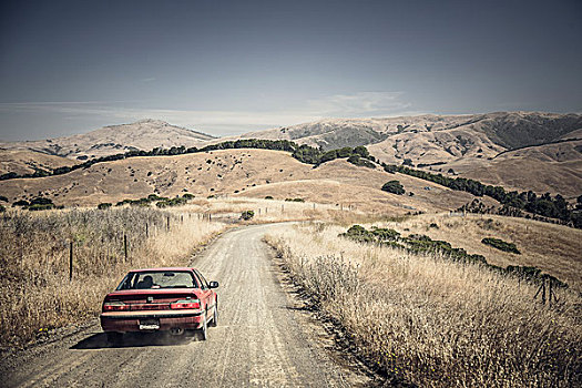 脏,道路,加利福尼亚