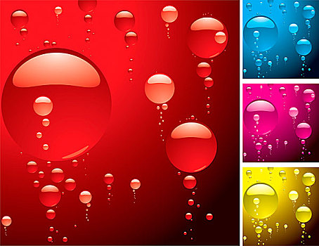 不同,彩色,气泡,液体
