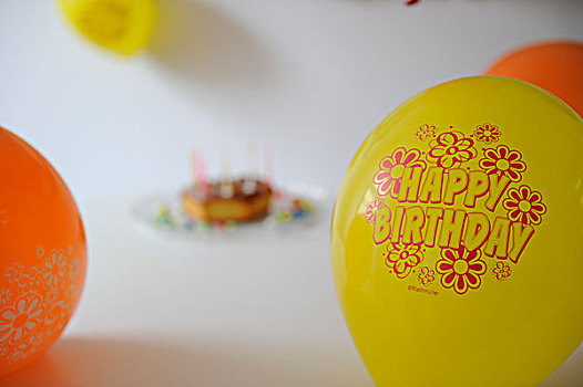 生日蛋糕,气球,装饰,生日,聚会