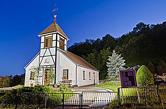 乡村,教堂,夜晚,德国