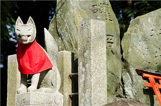 狐狸,雕塑,伏见,稻成,神祠,京都