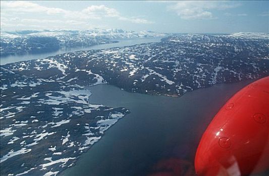 直升飞机,飞行,高处,格陵兰