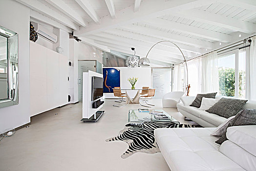白色,沙发,拱形,灯,地毯,优雅,生活方式,区域