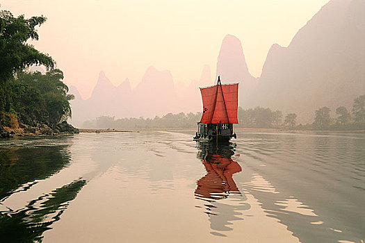 船,漓江,中国