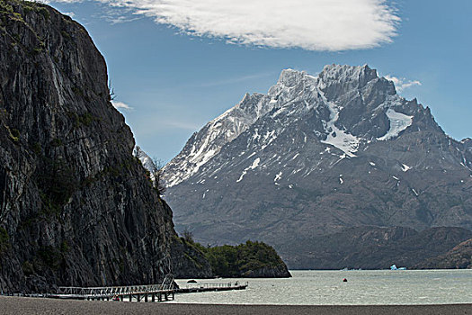 灰色,湖,托雷德裴恩国家公园,巴塔哥尼亚,智利