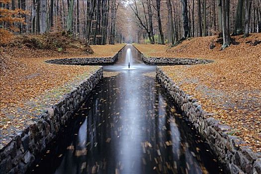 喷泉,公园,梅克伦堡前波莫瑞州,德国