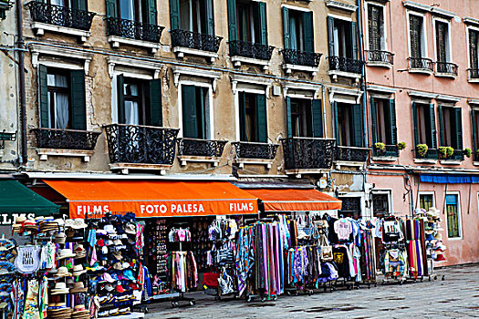 欧洲,意大利,威尼斯,街景,人行道,市场