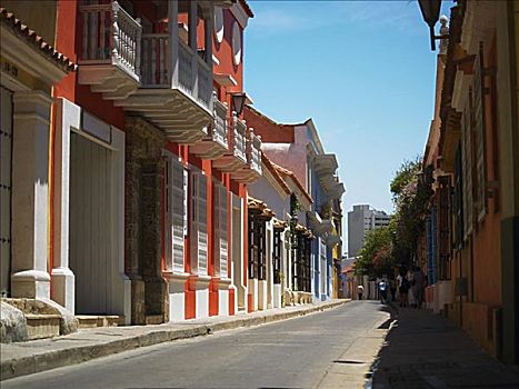建筑,道路,卡塔赫纳,哥伦比亚