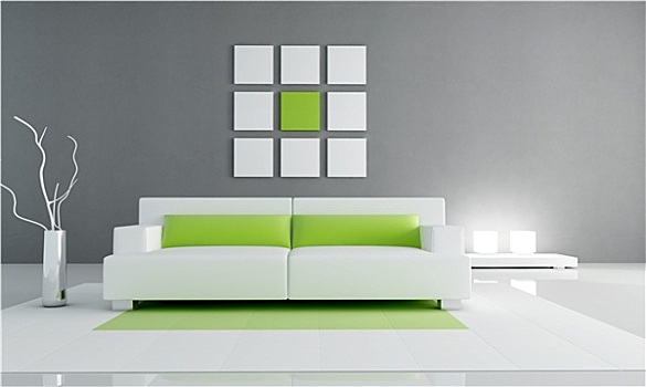 绿色,灰色,休闲沙发