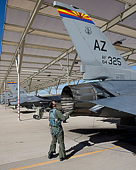 f-16战斗机,飞行员,检查,飞机