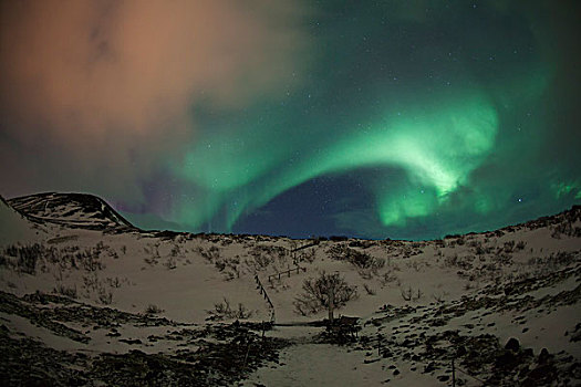 北极光,冬天,斯奈山半岛,冰岛,欧洲