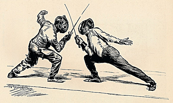 击剑手,19世纪,艺术家,弗雷德里克