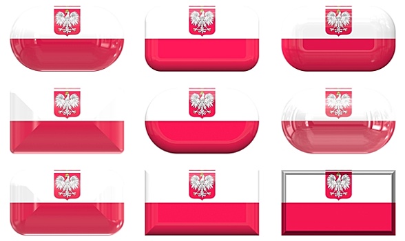 玻璃,扣,旗帜,波兰