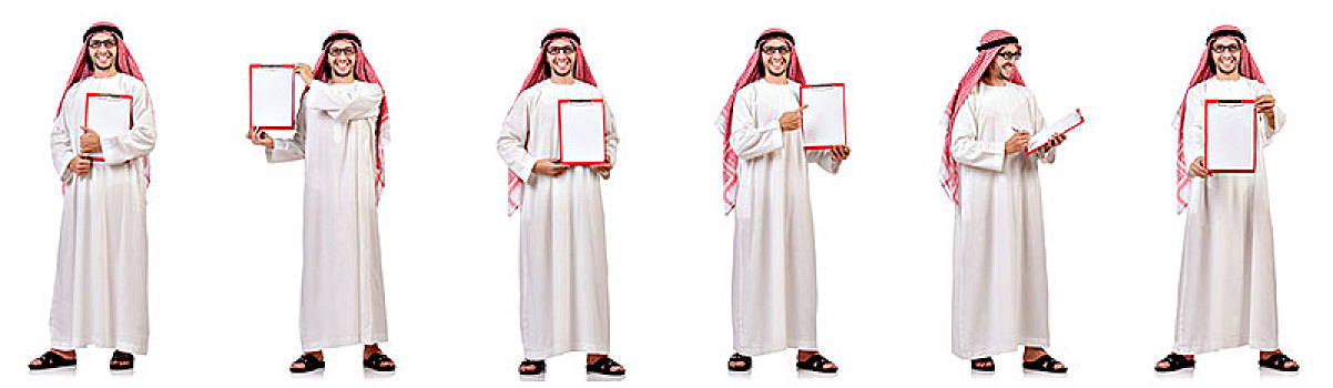 阿拉伯人,活页文件夹,隔绝,白色背景