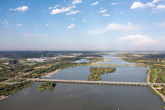 河北省,石家庄市,滹沱河湿地公园风光