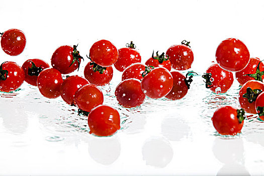 西红柿,溅,水中