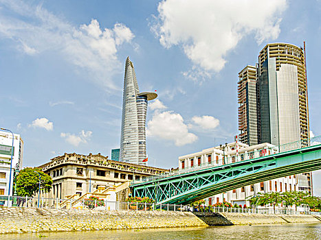 摩天大楼,桥,西贡
