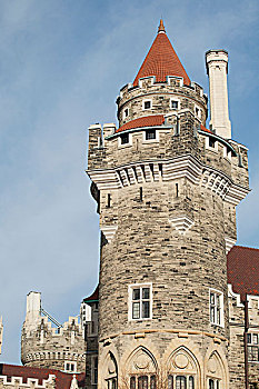 城堡,塔,蓝天,云,多伦多,安大略省,加拿大