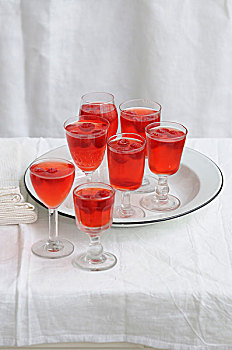 玻璃,树莓汁
