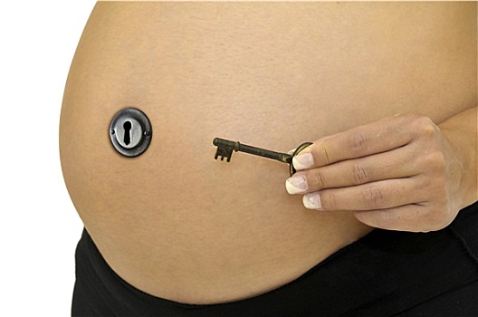 怀孕,腹部,钥匙