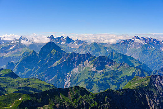 风景,阿尔卑斯山,奥伯斯多夫,斯瓦比亚,巴伐利亚,德国,欧洲