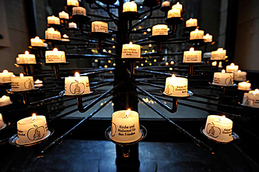 祈愿用具,蜡烛,纪念,转,老,塔,教堂,柏林,德国,欧洲