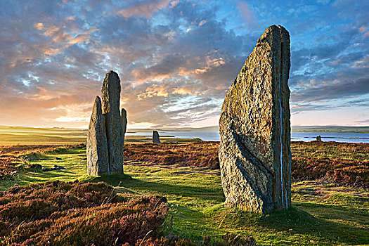 新石器时代,巨石阵,世界遗产,奥克尼郡,苏格兰,英国,欧洲