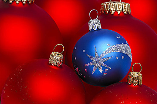 圣诞节,圣诞树装饰,玻璃,球,红色,蓝色