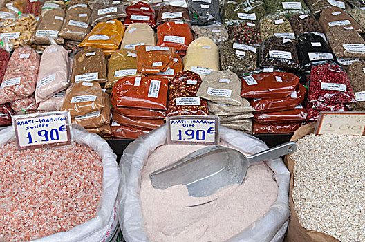 盐,调味品,市场,希腊