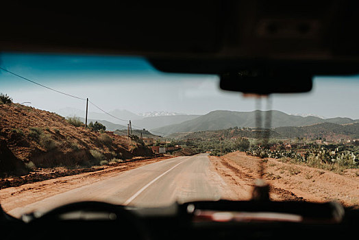 汽车,途中,阿特拉斯山脉,摩洛哥