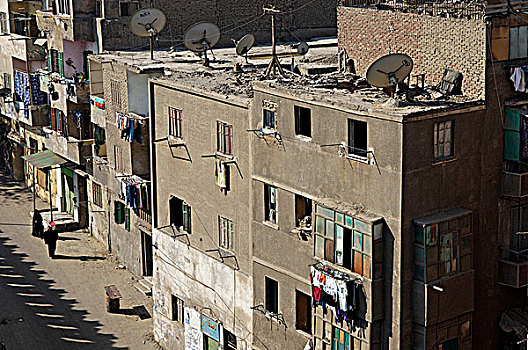 埃及,开罗,城市,俯视,墙壁