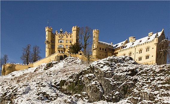 旧天鹅堡,城堡,冬天