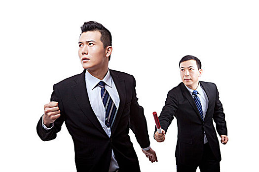 商務人士傳遞接力棒