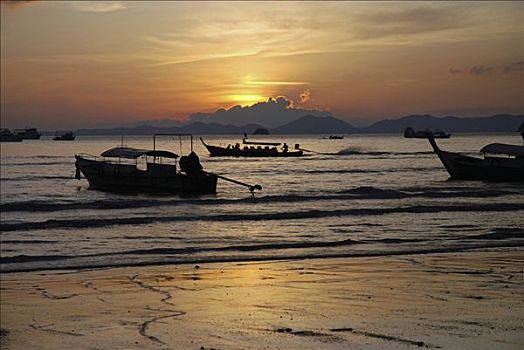 日落,泰国,亚洲