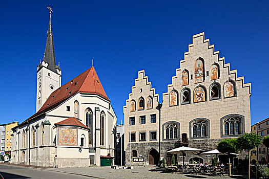 圣母大教堂,市政厅,旅店,上巴伐利亚,巴伐利亚,德国,欧洲