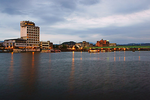 河,城市,大分,日本