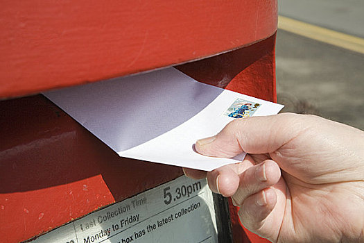 北威尔士,安格尔西岛,特写,一个人,信,传统,红色,邮筒
