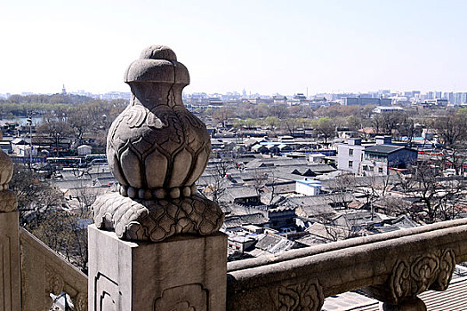 俯视北京钟楼胡同民居